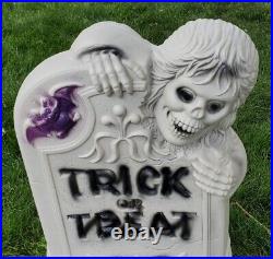 Vintage Halloween Blow Mold by General Foam TRICK OR TREAT ZOMBIE Headstone 28
