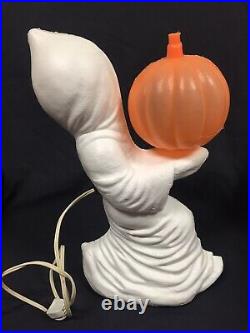 Vintage Halloween Blow mold Ghost with jack-o-lantern General Foam Plastics Corp