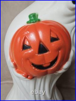 Vintage Halloween Ghost&Pumpkin Light Up Blow Mold 34Porch, Yard, Home Decor