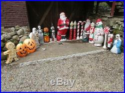 Vintage Halloween Plastic Blow Mold Large Lot of 19 Nativity Christmas Blomold