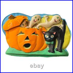 Vintage Halloween Plastic Vaccuform Blow Mold Flatback Plaque Star Band Co USA