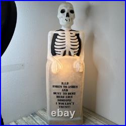 Vintage Halloween RIP Tombstone Skeleton Headstone Blow Mold Empire Works Flaws Vintage Halloween RIP Tombstone Skeleton Headstone Blow Mold Empire Works Flaws