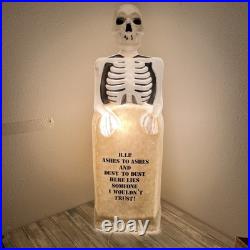 Vintage Halloween RIP Tombstone Skeleton Headstone Blow Mold Empire Works Flaws Vintage Halloween RIP Tombstone Skeleton Headstone Blow Mold Empire Works Flaws