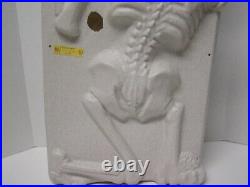 Vintage Halloween Rip Tombstone Blow Mold With Skeleton 2 Rats And Skull