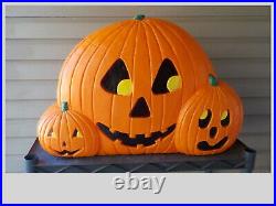 Vintage Halloween Trio Of Pumpkins Jack-O-Lantern Blow Mold Don Featherstone HTF