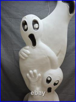 Vintage Halloween Union Blow Mold Ghost Stack Bat Tombstone 1995 Light Up