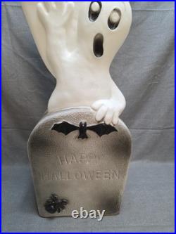 Vintage Halloween Union Blow Mold Ghost Stack Bat Tombstone 1995 Light Up