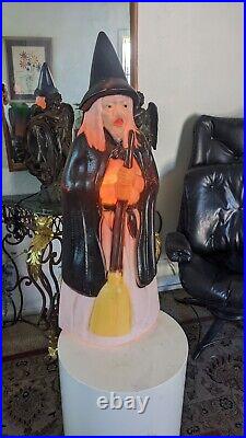 Vintage Halloween Wicked Witch With Broom Empire 39 empire blow mold witch vtg