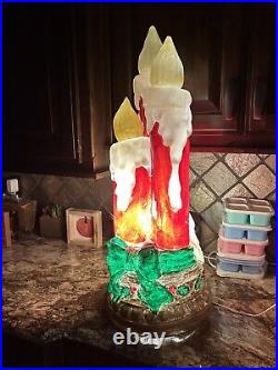 Vintage Holiday Living Blow Mold 30 Candle Sticks Christmas Original Box