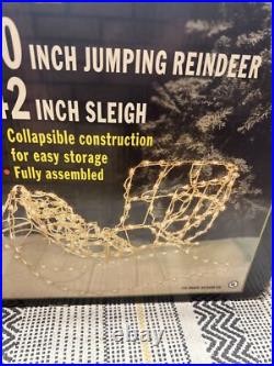 Vintage Illuminated SWC Reindeer (2x 30) & Sleigh (42) Set Excellent