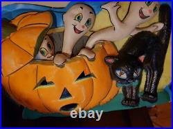 Vintage JOL Halloween Plastic Vaccuform Blow Mold Flatback Plaque Star Band Co