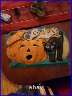 Vintage JOL Halloween Plastic Vaccuform Blow Mold Flatback Plaque Star Band Co