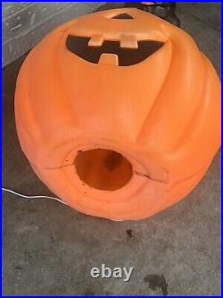 Vintage Large 34 Carolina Enterprises Black Cat on Pumpkin Halloween Blow Mold