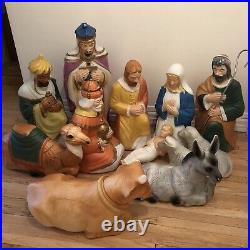 Vintage Large Blow Mold Nativity Set