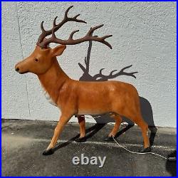 Vintage Large Santa's Best Lighted Reindeer Blow Mold Rare Christmas Retro
