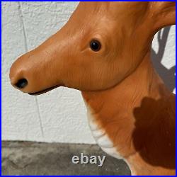 Vintage Large Santa's Best Lighted Reindeer Blow Mold Rare Christmas Retro