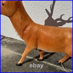 Vintage Large Santa's Best Lighted Reindeer Blow Mold Rare Christmas Retro