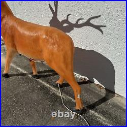 Vintage Large Santa's Best Lighted Reindeer Blow Mold Rare Christmas Retro