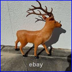 Vintage Large Santa's Best Lighted Reindeer Blow Mold Rare Christmas Retro