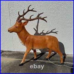 Vintage Large Santa's Best Lighted Reindeer Blow Mold Rare Christmas Retro