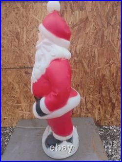 Vintage Light Up Blow Mold Waving Santa Christmas General Foam Plastics 40