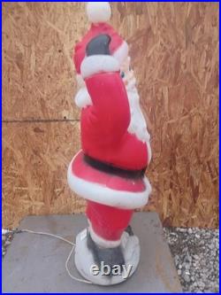 Vintage Light Up Blow Mold Waving Santa Christmas General Foam Plastics 40