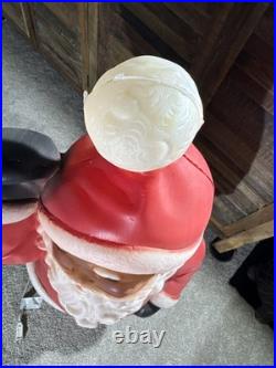 Vintage Light Up Blow Mold Waving Santa Christmas General Foam Plastics 40