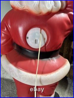 Vintage Light Up Blow Mold Waving Santa Christmas General Foam Plastics 40