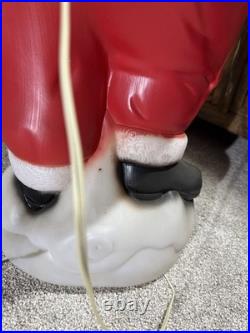 Vintage Light Up Blow Mold Waving Santa Christmas General Foam Plastics 40