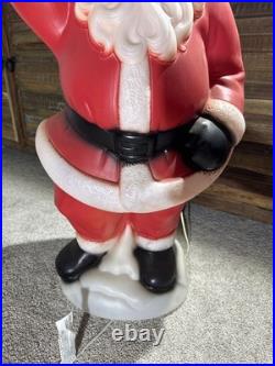 Vintage Light Up Blow Mold Waving Santa Christmas General Foam Plastics 40