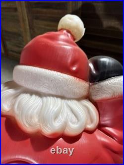 Vintage Light Up Blow Mold Waving Santa Christmas General Foam Plastics 40