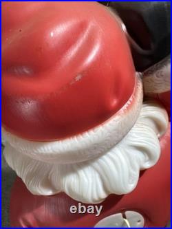 Vintage Light Up Blow Mold Waving Santa Christmas General Foam Plastics 40
