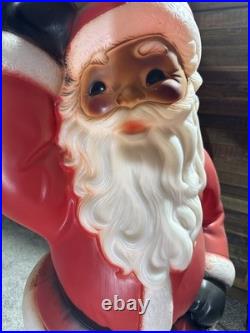 Vintage Light Up Blow Mold Waving Santa Christmas General Foam Plastics 40