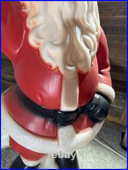 Vintage Light Up Blow Mold Waving Santa Christmas General Foam Plastics 40