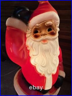 Vintage Light Up Blow Mold Waving Santa Christmas General Foam Plastics 40