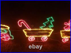 Vintage Light Up Holographic Christmas Train Santa Holiday Outdoor Yard Decor