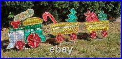 Vintage Light Up Holographic Christmas Train Santa Holiday Outdoor Yard Decor