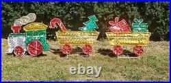 Vintage Light Up Holographic Christmas Train Santa Holiday Outdoor Yard Decor