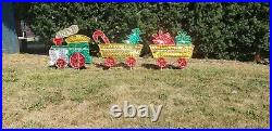 Vintage Light Up Holographic Christmas Train Santa Holiday Outdoor Yard Decor