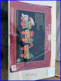 Vintage Light Up Holographic Christmas Train Santa Holiday Outdoor Yard Decor