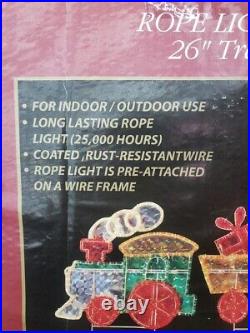 Vintage Light Up Holographic Christmas Train Santa Holiday Outdoor Yard Decor
