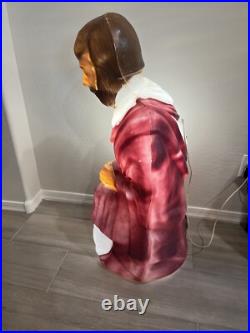 Vintage Lighted Christmas Nativity LARGE 39 Joseph Mary Jesus Blow Mold USA