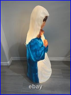 Vintage Lighted Christmas Nativity LARGE 39 Joseph Mary Jesus Blow Mold USA