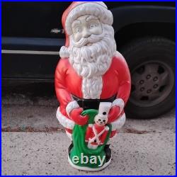 Vintage Lighted Santa Christmas Blow Mold 38 Grand Venture with Light Not Tested