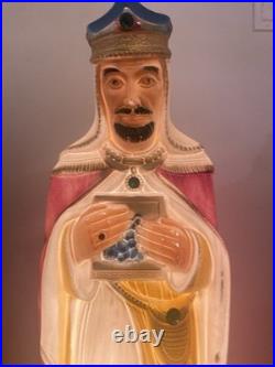 Vintage Lighted Three Wise Men King Melchior Blow Mold Nativity Figure 42