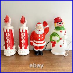 Vintage Lot 13 Empire Christmas Blow Molds Snowman Candle + Wall Hanger Santa