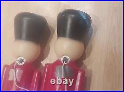 Vintage Lot of 2 Nutcracker Soldiers Union Products 30 Blow Mold + Cords 1987