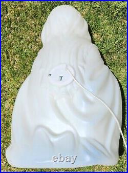 Vintage Mary Joseph Jesus 3 Piece Blow Mold Nativity Set Christmas Glow Plastic