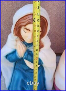 Vintage Mary Joseph Jesus 3 Piece Blow Mold Nativity Set Christmas Glow Plastic Vintage Mary Joseph Jesus 3 Piece Blow Mold Nativity Set Christmas Glow Plastic