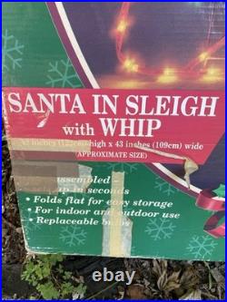 Vintage Mr. Christmas Holiday Lights Sculpture Santa & Sleigh & Reindeer 3D Lawn